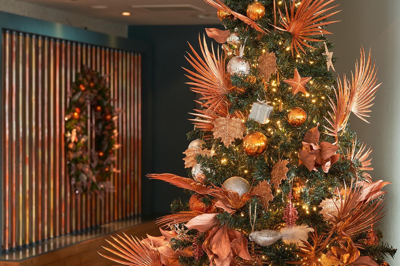 A festive Christmas tree at The Tower Hotel, London